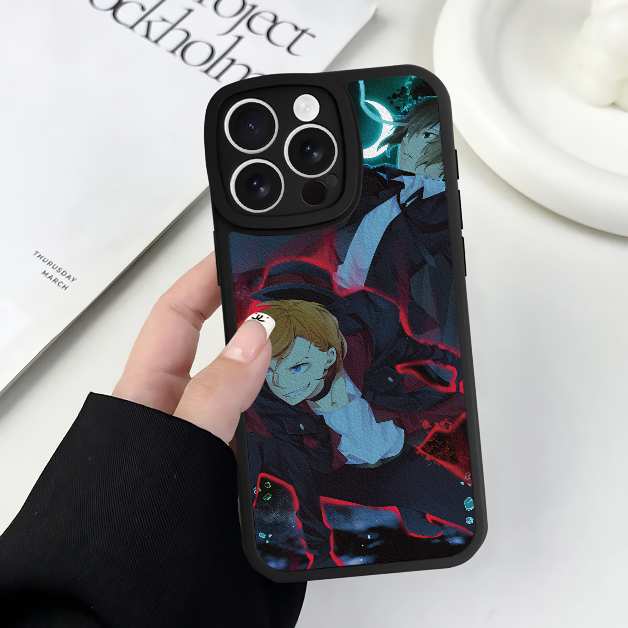 （画像用） 文豪ストレイドッグス Bungo Stray Dogs 【iPhone 16シリーズ対応】シリコンスマホケース（レザー調） 材質：シリコン